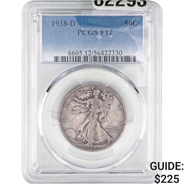 1938-D Walking Liberty Half Dollar PCGS F12