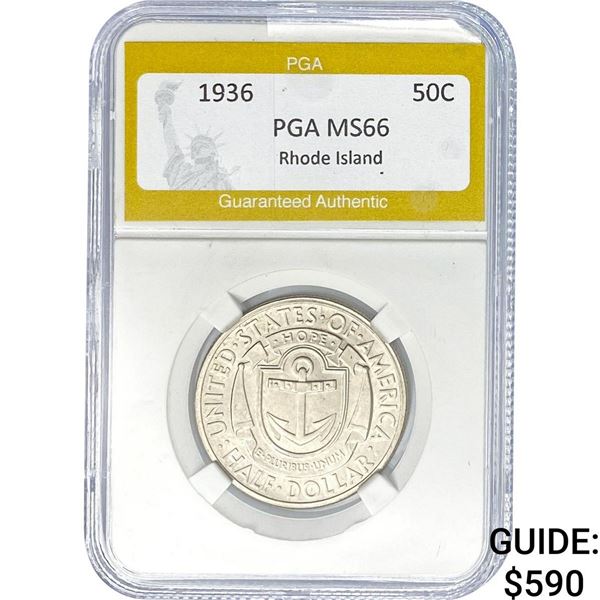 1936 Rhode Island Half Dollar PGA MS66