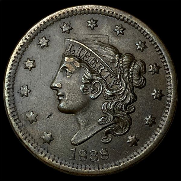 1838 Coronet Head Large Cent CLOSELY  UNCIRCULATED