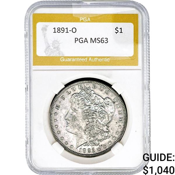 1891-O Morgan Silver Dollar PGA MS63