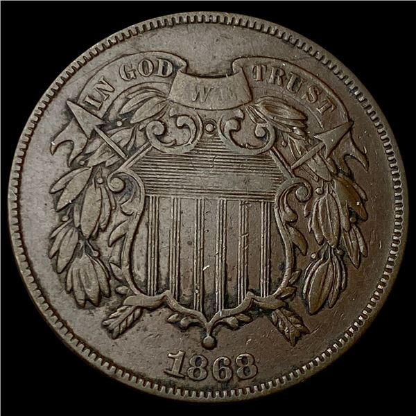 1868 Two-Cent Piece NEARLY UNCIRCULATED