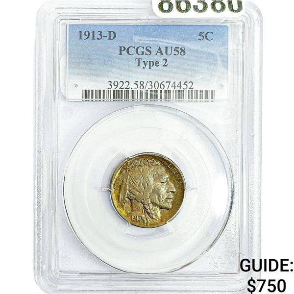 1913-D Buffalo Nickel PCGS AU58