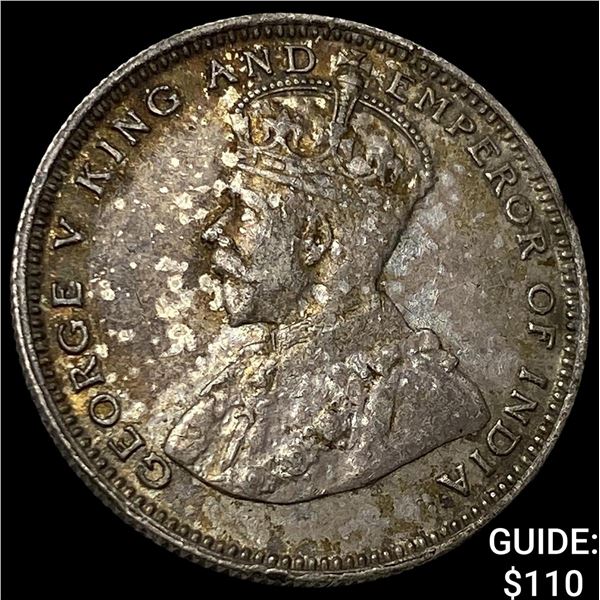 1935 Straits Settlement 20 Cent Piece  UNCIRCULATED