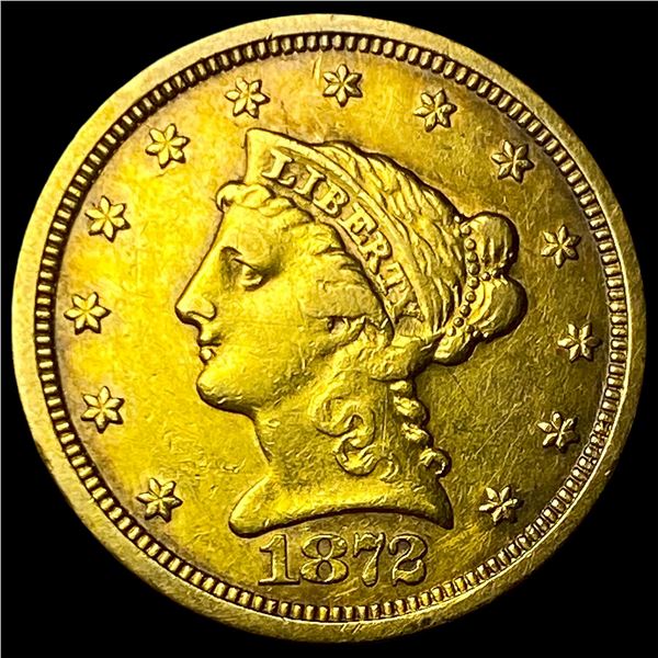 1872-S Gold $2.50 Liberty Head Quarter Eagle  CLOSELY UNCIRCULATED