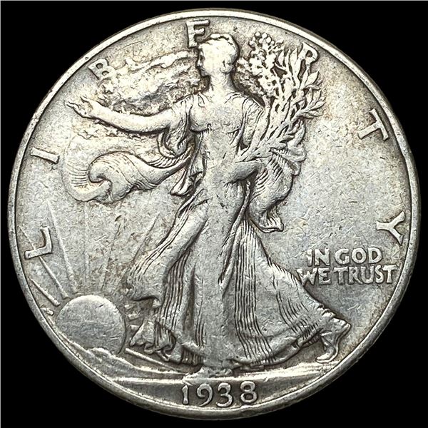 1938-D Silver Walking Liberty Half Dollar  NEARLY UNCIRCULATED