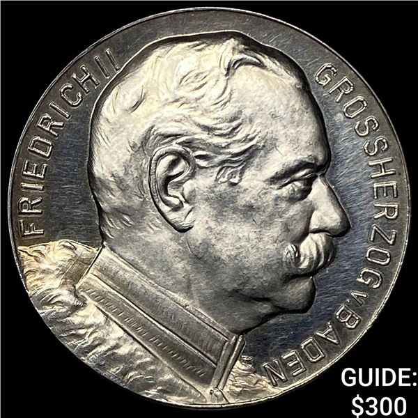 1915 German States Silver 3 Marks CHOICE  PROOF