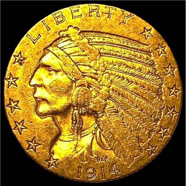 1914-D Indian Head Half Eagle $5 Gold CLOSELY  UNCIRCULATED