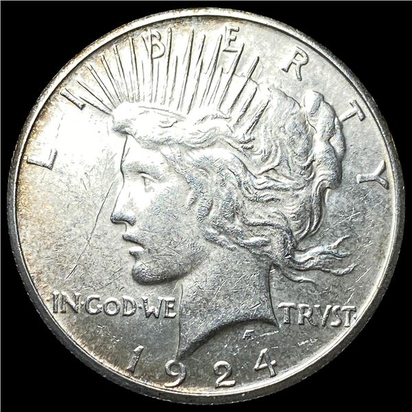 1924-S Silver Peace Dollar CHOICE AU