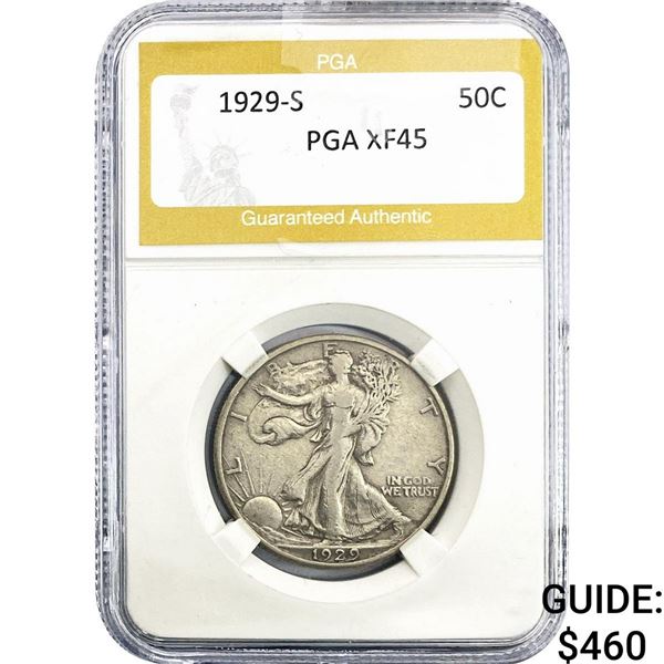 1929-S Walking Liberty Half Dollar PGA XF45