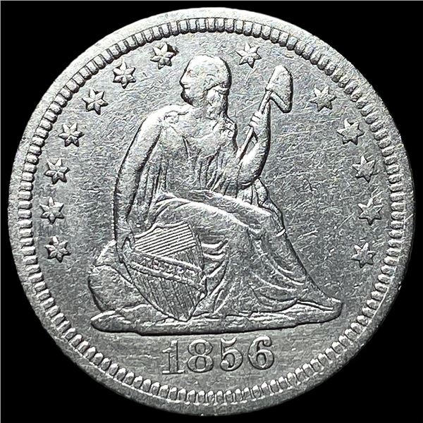 1856 Silver Seated Liberty Quarter NEARLY  UNCIRCULATED
