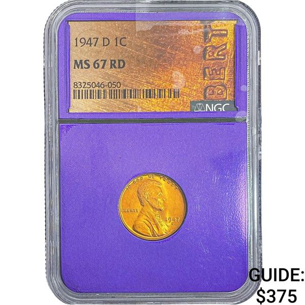 1947-D Wheat Cent NGC MS67 RD