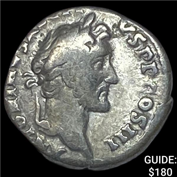 Roman Empire Antoninus Pius 138-161 Silver  Denarius ABOUT UNCIRCULATED