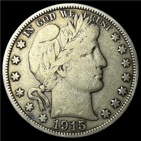 1915 Silver Barber Half Dollar LIGHTLY  CIRCULATED