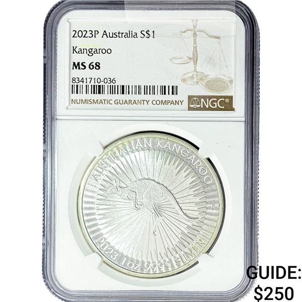 2023 $1 Sliver Australia Kangaroo NGC MS68