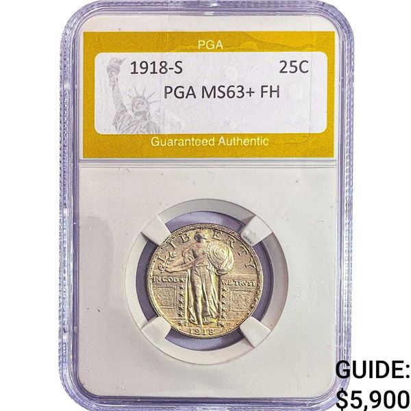 1918-S Standing Liberty Quarter PGA MS63+ FH
