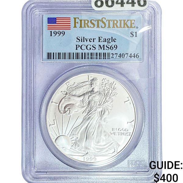 1999 Silver Eagle PCGS MS69