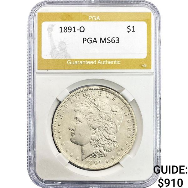 1891-O Morgan Silver Dollar PGA MS63