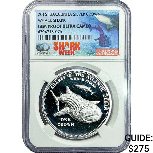2016 T.DA. Cunha Sliver Crown Whale Shark NGC  G Ultra Cameo