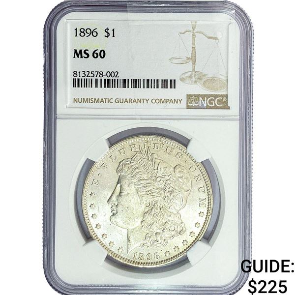 1896 Morgan Silver Dollar NGC MS60