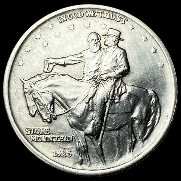 1925 Silver Stone Mountain Half Dollar  CLOSELY UNCIRCULATED