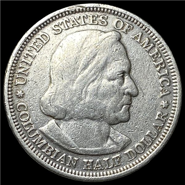 1892 Silver Columbian Expo Half Dollar ABOUT  UNCIRCULATED
