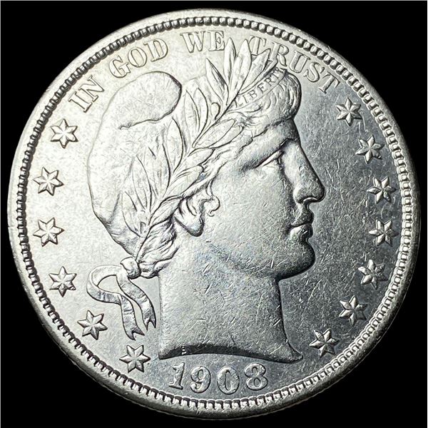 1908-D Silver Barber Half Dollar CLOSELY  UNCIRCULATED