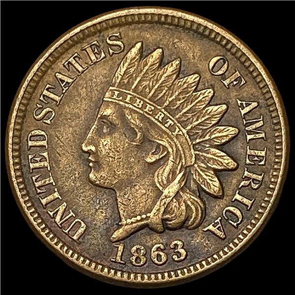 1863 Indian Head Cent NEARLY UNCIRCULATED