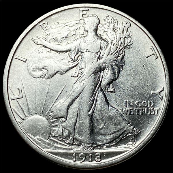 1918-S Silver Walking Liberty Half Dollar  CLOSELY UNCIRCULATED