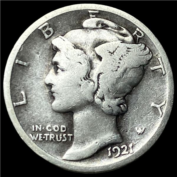 1921-D Silver Mercury Dime LIGHTLY CIRCULATED