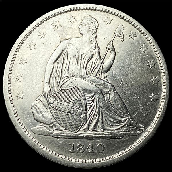 1840 Silver Seated Liberty Half Dollar  CLOSELY UNCIRCULATED