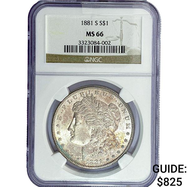 1881-S Morgan Silver Dollar NGC MS66