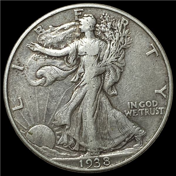 1938-D Silver Walking Liberty Half Dollar  NEARLY UNCIRCULATED