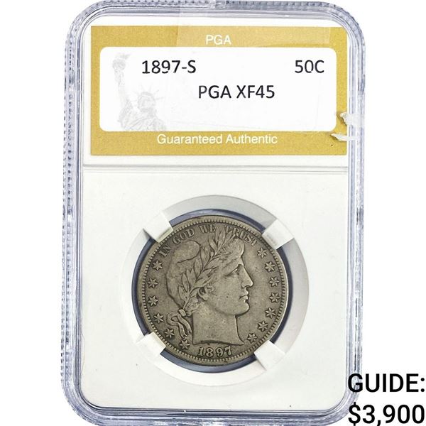 1897-S Barber Half Dollar PGA XF45