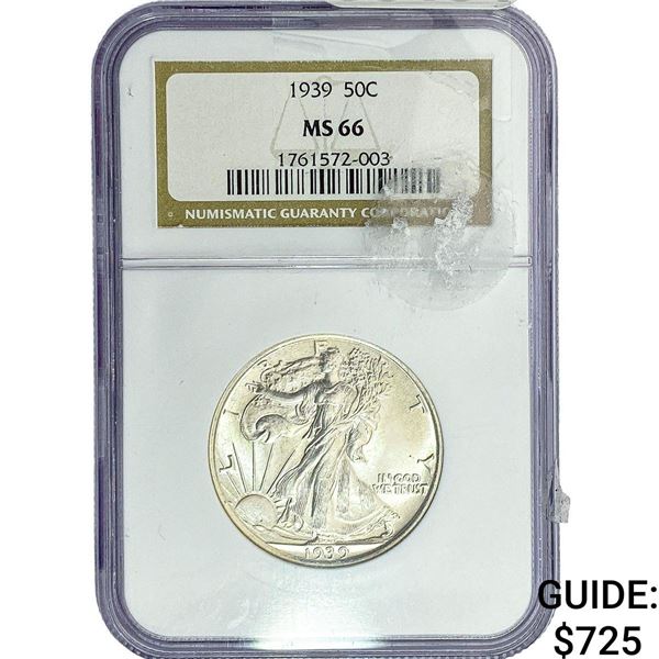 1939 Walking Liberty Half Dollar NGC MS66