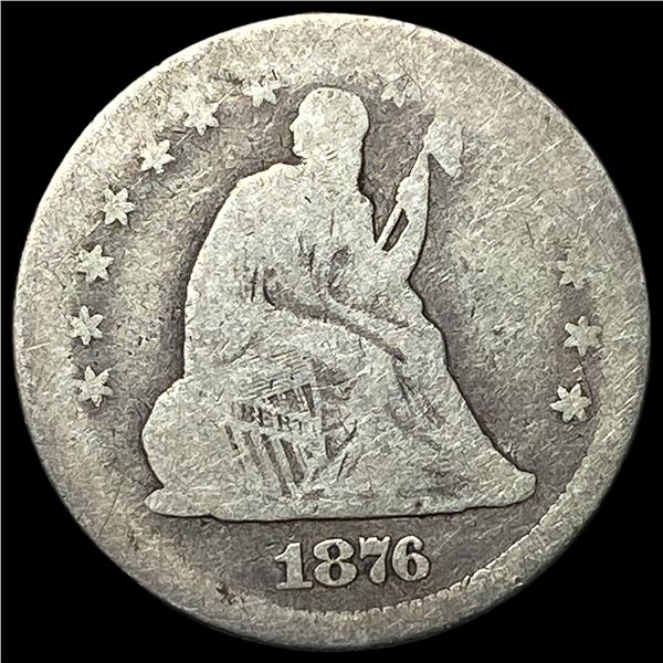 1876-S Silver Seated Liberty Quarter Dollar  NICELY CIRCULATED