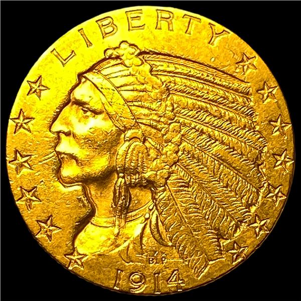 1914-D Indian Head Half Eagle $5 Gold CLOSELY  UNCIRCULATED