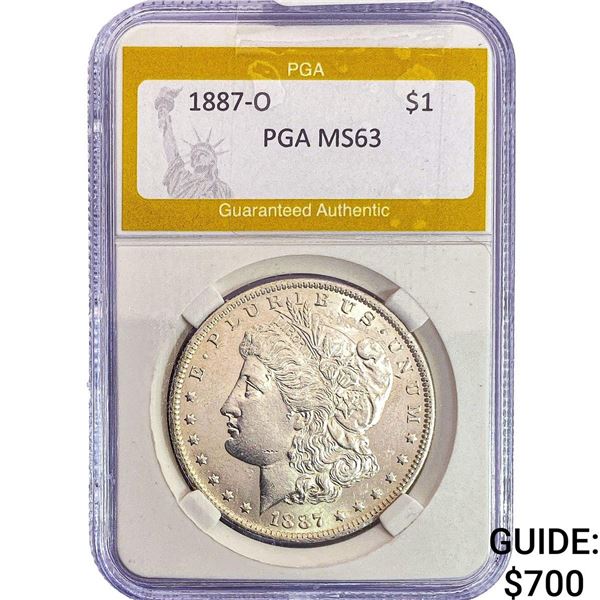 1887-O Morgan Silver Dollar PGA MS63