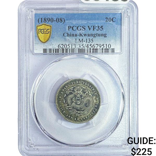1890-08 20C China-Kwangtung PCGS VF35