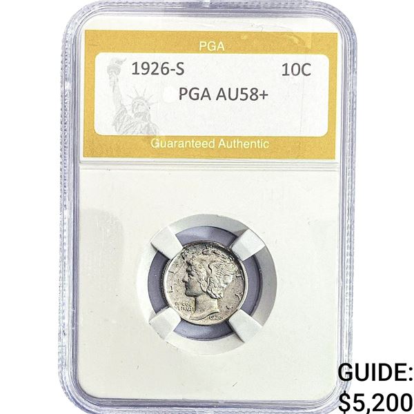 1926-S Mercury Silver Dime PGA AU58+