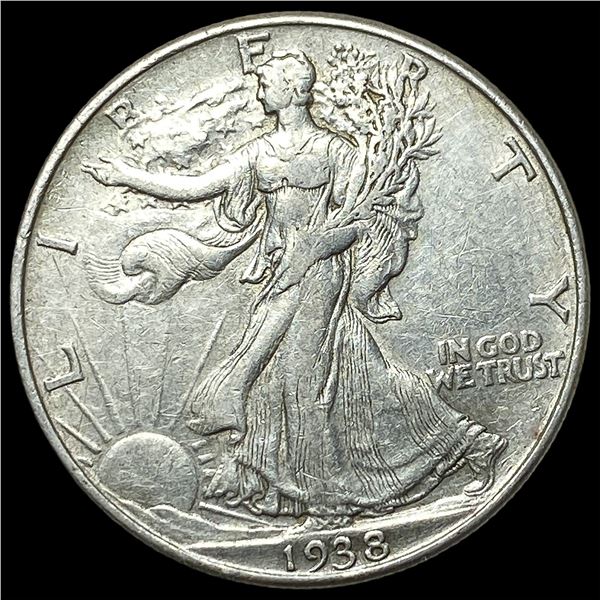 1938-D Silver Walking Liberty Half Dollar  NEARLY UNCIRCULATED