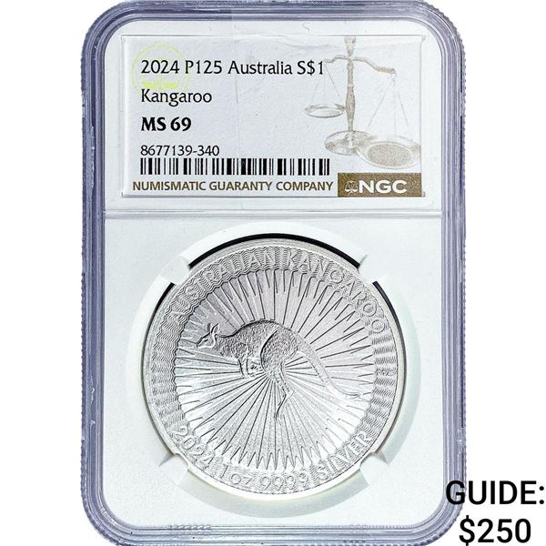 2024 $1 Sliver Australia Kangaroo NGC MS69