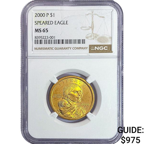 2000 $1 Speared Eagle NGC MS65