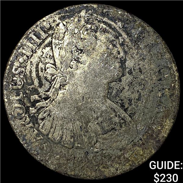 Colonial Spain Silver 8 Reales Punchmarked  NEARLY UNCIRCULATED