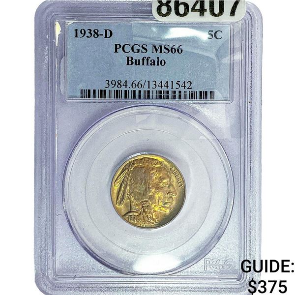 1938-D Buffalo Nickel PCGS MS66 Toned