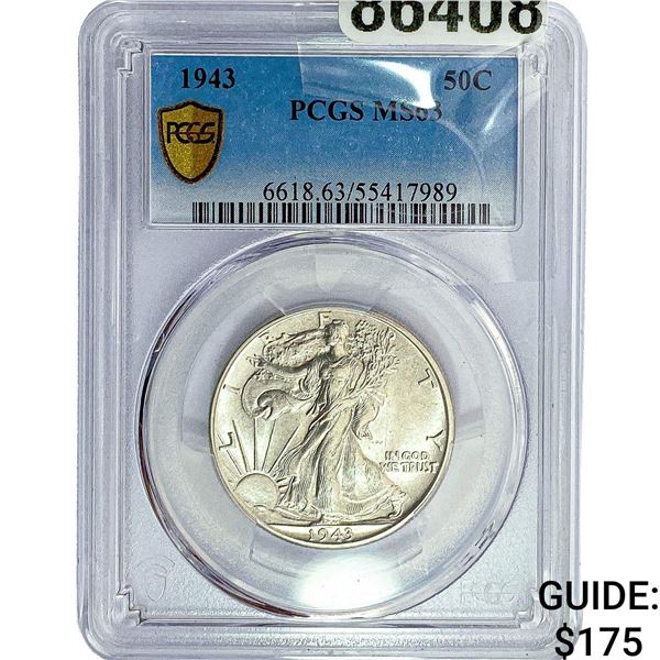 1943 Walking Liberty Half Dollar PCGS MS63