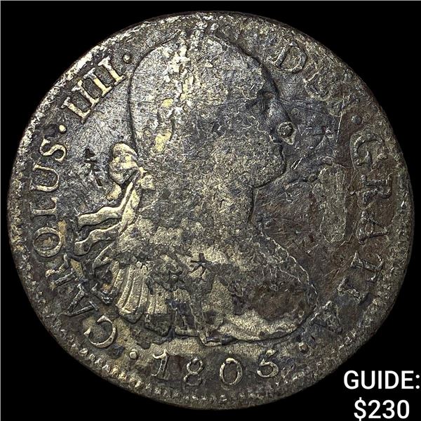 Colonial Spain Silver 8 Reales Punchmarked  NEARLY UNCIRCULATED