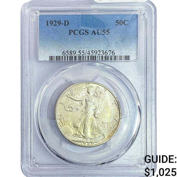 1929-D Walking Liberty Half Dollar PCGS AU55