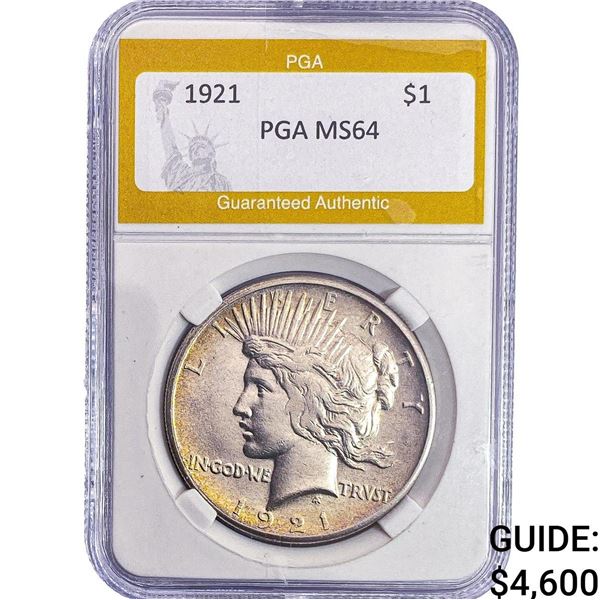 1921 Silver Peace Dollar PGA MS64