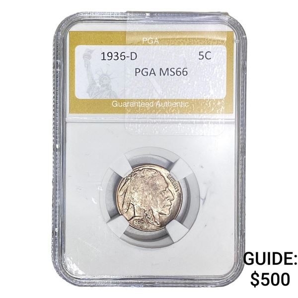 1936-D Buffalo Nickel PGA MS66