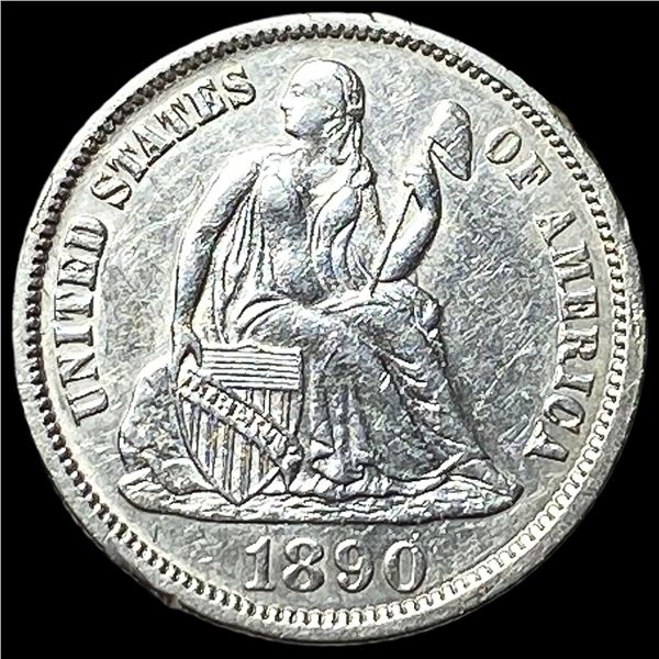 1890 Silver Seated Liberty Dime CLOSELY  UNCIRCULATED